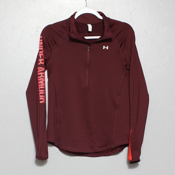 Under Armour cold gear 1/2 zip red burgundy pullover - Picture 1 of 6